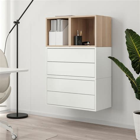 Il letto a una piazza e. EKET Combinazione di mobili da parete - bianco, effetto ...