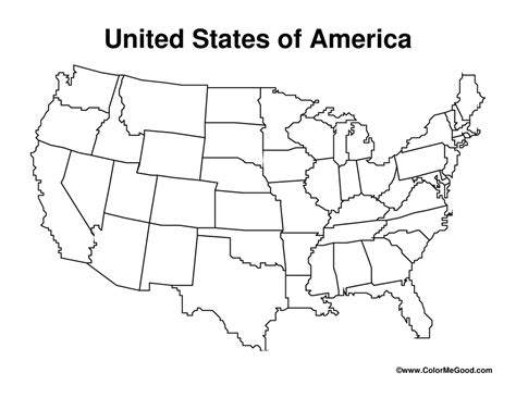 United States Blank Map Worksheet by Teach Simple