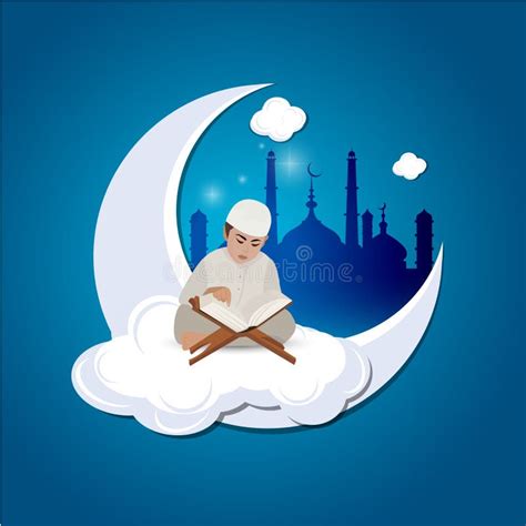 Illustration Illustration Of A Little Muslim Boy Reading The Quran