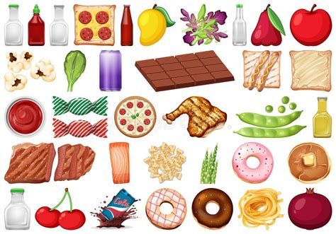 Set Of Isolated Objects Theme Food And Beverage Stock Vector