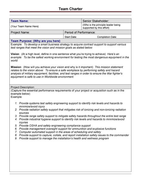 49 Useful Team Charter Templates And Examples Templatelab