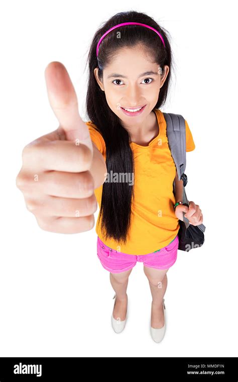 Indian College Girl Thumbs Up Cut Out Stock Images And Pictures Alamy