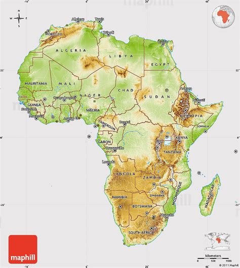 Middle east north africa physical map labeled high quality of. Physical Map of Africa, cropped outside