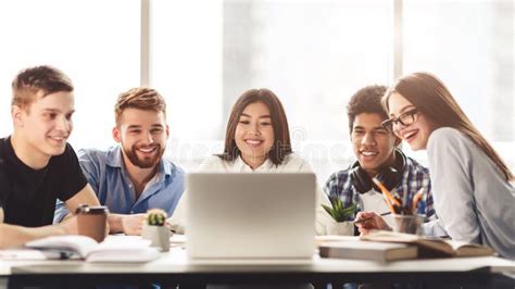 Teenage Students Collaborating Project Classroom Stock Photos Free