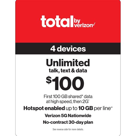 Total By Verizon Formerly Total Wireless 100 Unlimited 30 Day 4