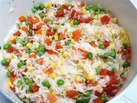 Colorful 7 Veggie Rice Recipe Pegs Home Cooking