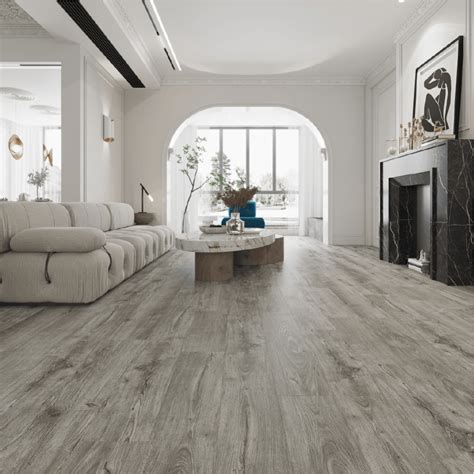 High Gloss 8mm Grey Wood Laminate Flooring Dfd