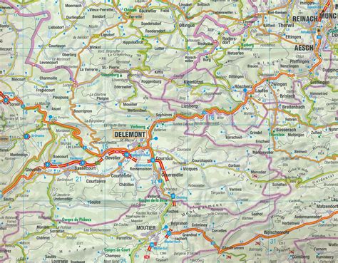 De kaart toont dorpen en steden, wegen, treinstations, bergstations (kabelbanen, kabeltreinen, tandradtreinen, etc.) en aanlegsteigers van rondvaartboten. Wegenkaart - landkaart 4 Zwitserland | ANWB Media ...