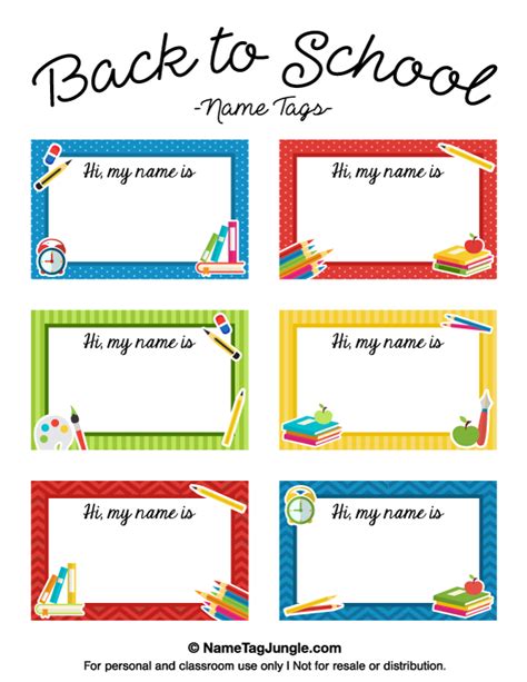 Free Printable Back To School Name Tags The Template Can Also Be Used