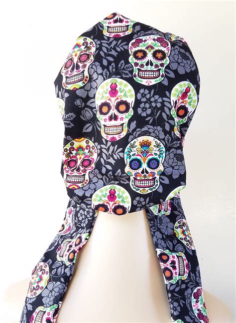 Sugar Skull Scrub Cap Pixie Scrub Hat Scrub Hat For Women Pixie