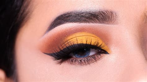 Yellow And Brown Simple Eye Makeup Tutorial Very Easy To Create