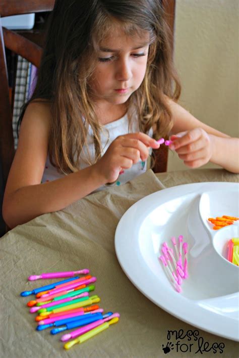 Q Tips And Straws Fine Motor Skills Activity Fine Motor Skills