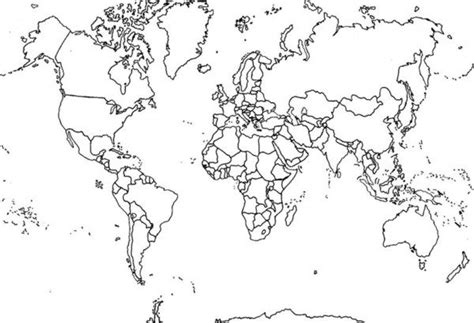 Planisferio con división política con nombres estados unidos de norte américa canadá groenlandia rusia mongolia china japón guam australia vanuatu fiji Planisferios para colorear | Colorear imágenes