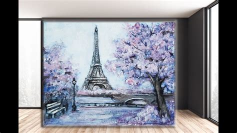 Eiffel Tower Acrylic Painting Step By Step Tutorial For Beginners