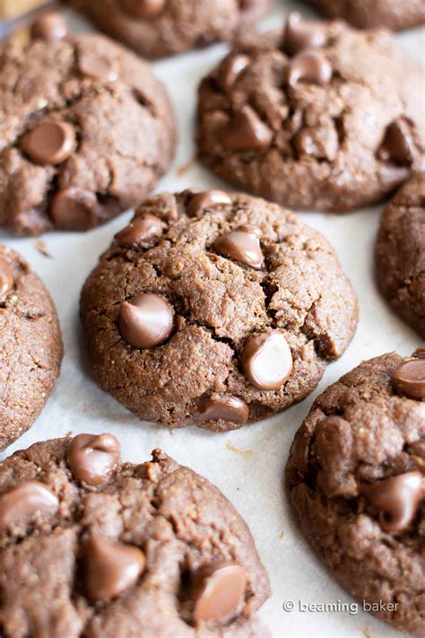 Add the flour into the creamed mixture and fold in the chocolate chips. The BEST Paleo Vegan Double Chocolate Chip Cookies (Gluten ...