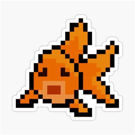 Surprised Goldfish Pixel Art Sticker By Mrgoldfish8 Redbubble
