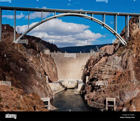 The Hoover Dam And Bypass Bridge In Boulder City Nevada Stock Photo