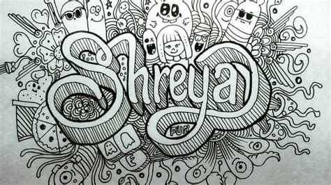 Name Doodling Speed Art Name Shreya Just A Doodle Art Drawing