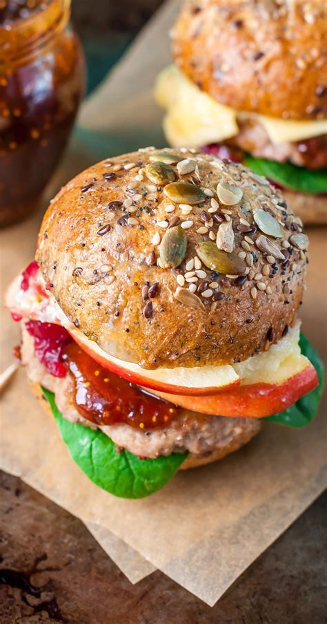 Apple Berry And Brie Turkey Burger Sliders