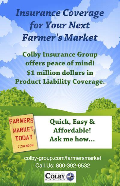 Maybe you would like to learn more about one of these? Are you a vendor at your local Farmers Market? Make sure you have insurance coverage to protect ...