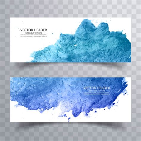 Beautiful Blue Watercolor Banners Set Design 243847 Vector Art At Vecteezy