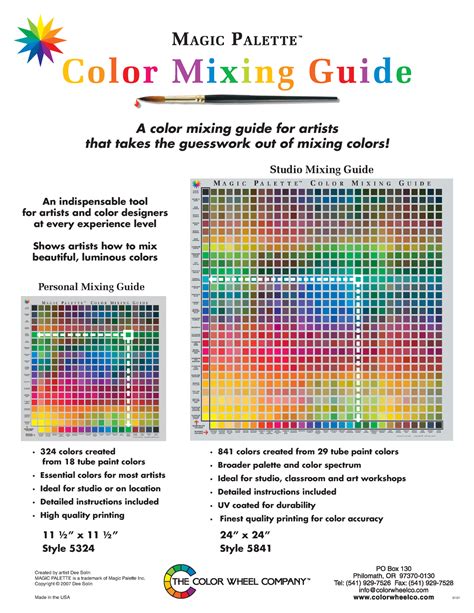 Magic Palette Color Mixing Guides Pdf Po Box 130 Philomath Or 97370