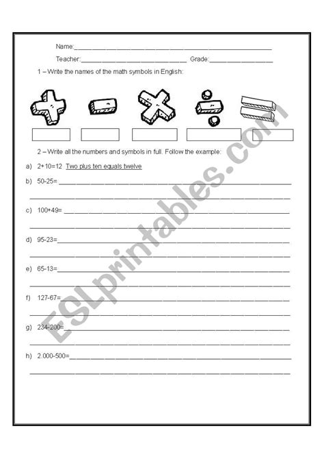 Esl Math Esl Worksheet By Arrs