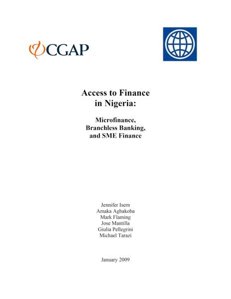 Access To Finance In Nigeria