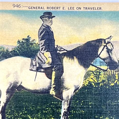 Vintage Linen Postcard General Robert E Lee On Traveler Asheville Nc