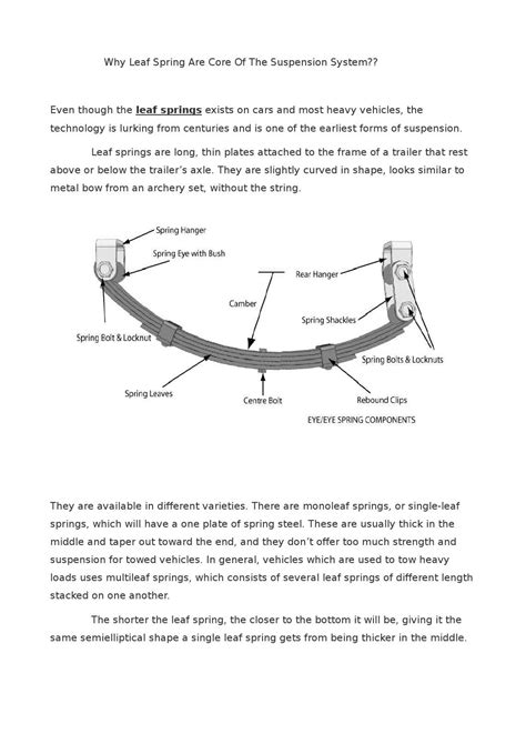 Explain Leaf Spring Suspension System Design Talk
