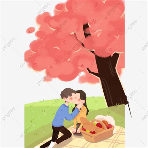 Couple Kissing Under A Tree Drawing