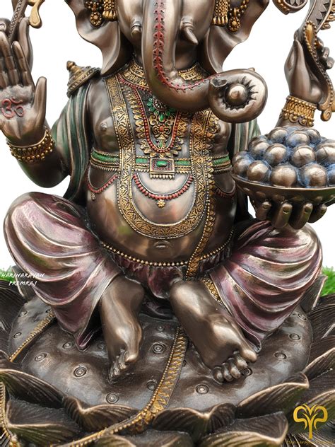 Ganesha Statue 31 Cm Bonded Bronze Lord Ganesha Idol On Etsy Singapore