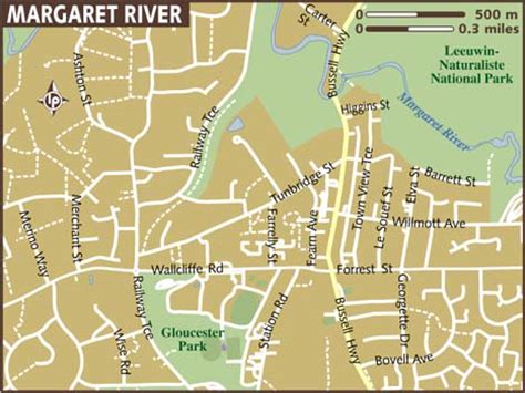 Detailed city map {city 1}. Map of Margaret River