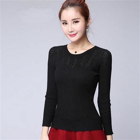 2017 High Quality Autumn Winter Women Sweaters O Neck Pullovers Long
