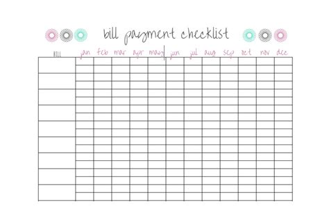 32 Free Bill Pay Checklists And Bill Calendars Pdf Word And Excel Free