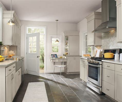 Please leave the pergo out of the kitchen. Glacier Gray Laminate Cabinets - Aristokraft Cabinetry