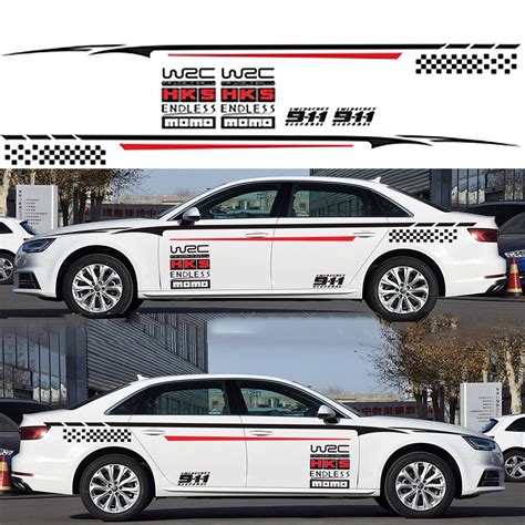 Buy Universal Sports Racing Stripe Graphic Stickers And Decals 1set Car