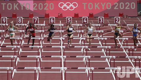 Photo Womens 100m Hurdles Round One Heat At The Tokyo Olympics