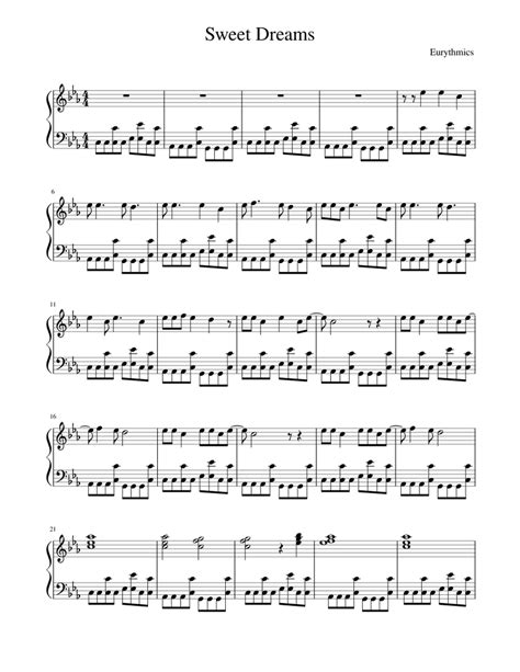 Sweet Dreams Sheet Music For Piano Solo