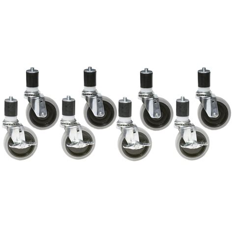 5 Zinc Swivel Stem Work Table Casters With Resilient Tread 8set