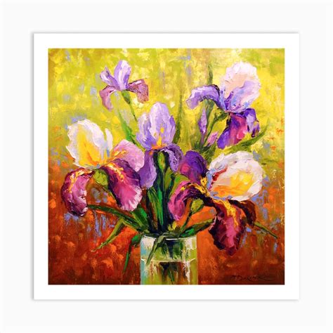 Bouquet Of Irises Art Print By Olha Darchuk Fy