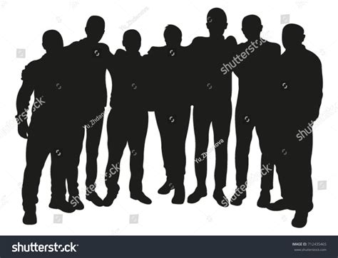 Group Friendly People Team Vector Silhouette Stock Vector Royalty Free