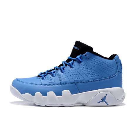 Contrasting black covers the tongue, laces, and swoosh insignias, while a white midsole rounds out the overall look of. Men's Air Jordan 9 Retro Low Pantone University Blue/White ...