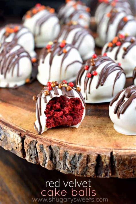 Red Velvet Cake Balls With Cream Cheese Frosting