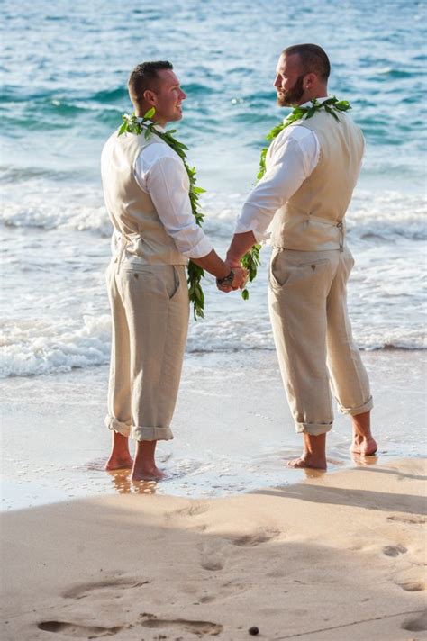 Grooms Ryan And Tyler Soaked Up The Sun In Maui Hawaii For Their Beach