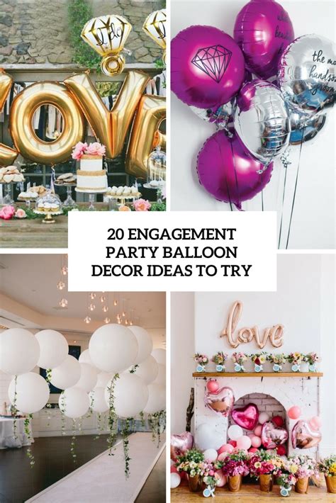 Here's another great way to add some colorful decoration to your party. 20 Engagement Party Balloon Décor Ideas To Try - Shelterness