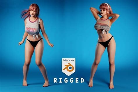 stylized sexy and milfy girl rigged 3d model rigged cgtrader