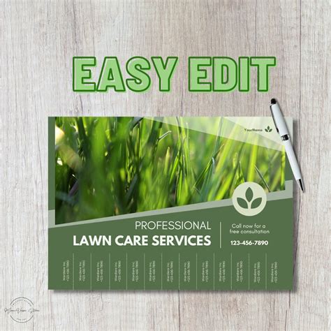 lawn care tear off flyer cutting services lawn care flyer mowing flyer editable lawn mowing