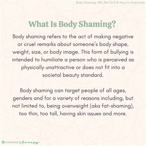 Body Shaming Impacts Why We Do It