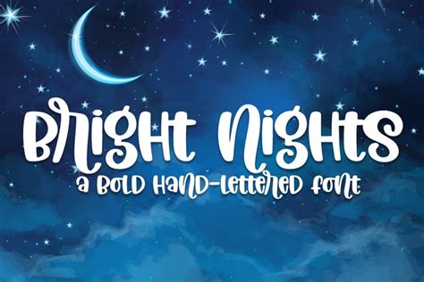 Bright Nights A Bold Hand Lettered Font